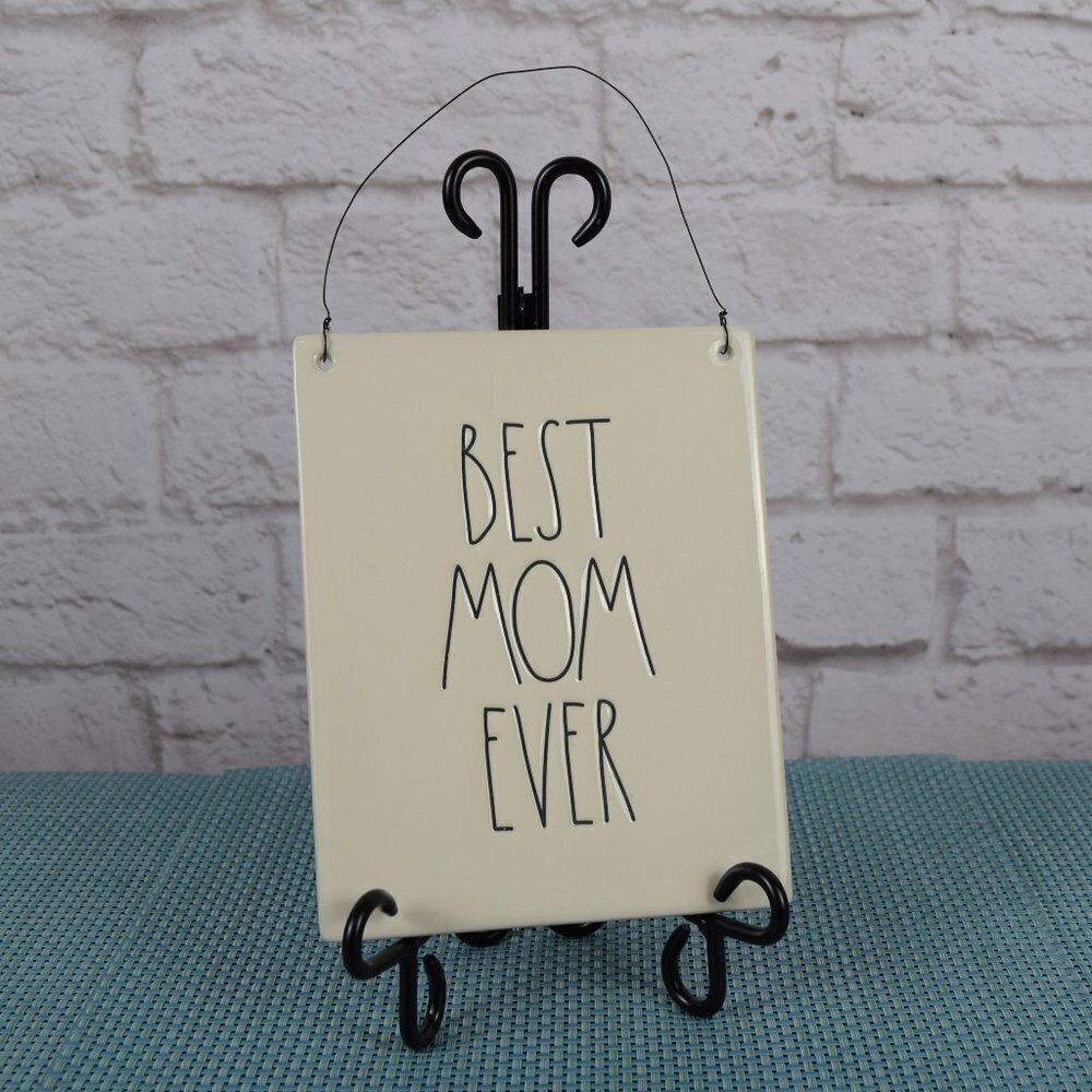 💰3/$25 New Rae Dunn "Best Mom Ever" Wall Plaque Sign Decor Mother's Day
